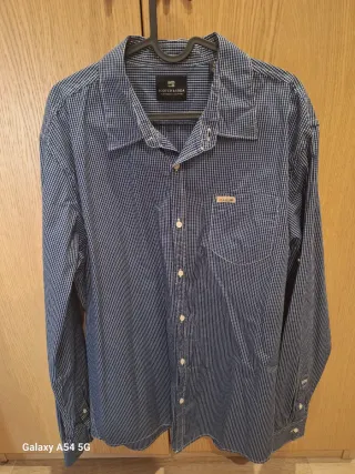 Camisa Scotch & Soda cuadros pequeños azul y blanc