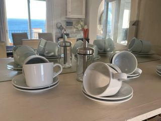 Juego 10 Tazas Té con Platito y Azucarera