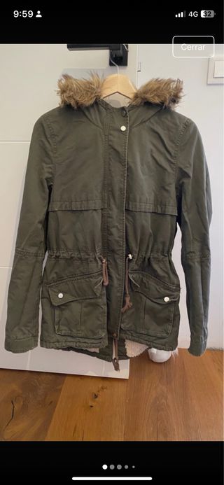 Chaqueta larga mujer H&M verde