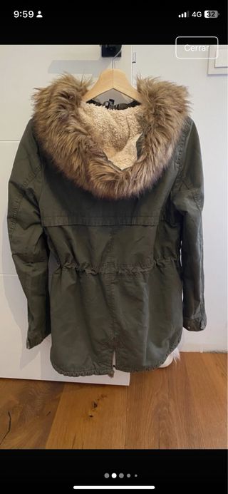 Chaqueta larga mujer H&M verde