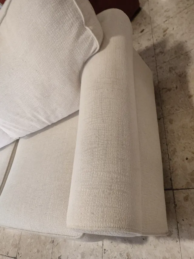 Sofá 3 Plazas Beige Tela