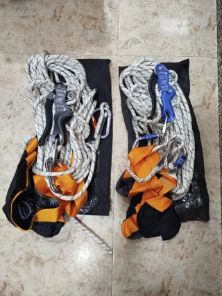 Equipo anticaídas profesional cuerda y descensor