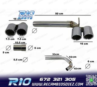 KIT ESCAPE BMW F30 F31 LOOK M3 COLAS DOBLES AMBOS LADOS
