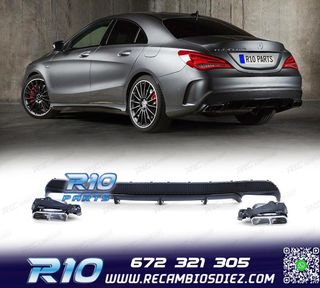 DIFUSOR MERCEDES CLA C117 13-16 LOOK AMG CLA45 NEGRO + COLAS
