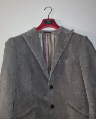 Giacca vintage Etro velluto grigio a coste