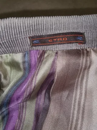 Giacca vintage Etro velluto grigio a coste