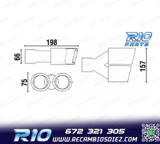 COLA ESCAPE DOBLE REDONDA ACERO INOX