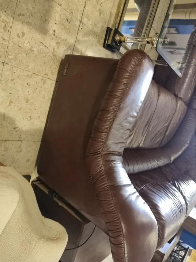 Sofá Rinconera Piel Marrón