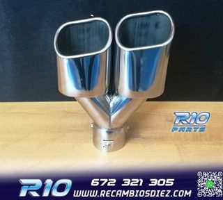 COLA ESCAPE DOBLE RECTANGULAR ACERO INOX