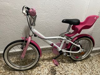 Bicicleta niña 20 rosa y blanca.