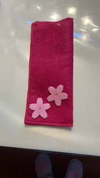 Funda para gafas de fieltro rosa