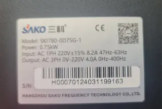 Variador SKI780 Mini VFD 0.75kW 220V Nuevo