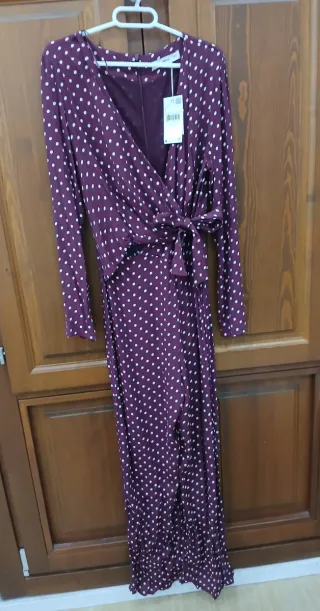 Mono largo estampado lunares morado