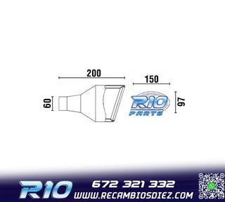 COLA ESCAPE OVALADA ACERO INOX TIPO RS4 CUPRA 2 LADO IZQ