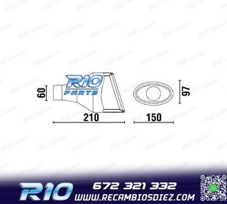 COLA ESCAPE OVALADA ACERO INOX TIPO RS4 CUPRA 3 LADO DCH