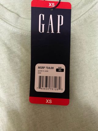 Camiseta Gap Manga Larga XS Verde