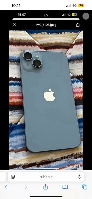 iPhone 14 Plus 128GB Celeste 80% Batteria