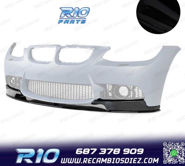 SPOILER LIP BMW E90 E91 E92 E93 05-10 LOOK M3 NEGRO BRILLO
