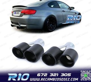 COLAS ESCAPE SALIDA DOBLE UNIVERSAL 2x 89MM ACERO INOX NEGRO