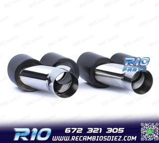 COLAS ESCAPE SALIDA DOBLE UNIVERSAL 2x 89MM ACERO INOX NEGRO