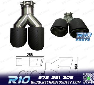 COLA ESCAPE CARBONO DOBLE IZQUIERDA