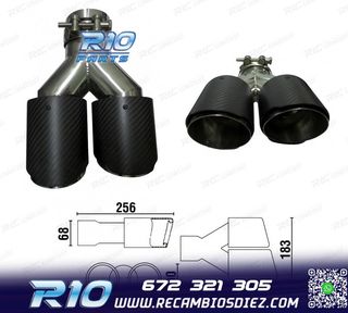 COLA ESCAPE CARBONO DOBLE DERECHA