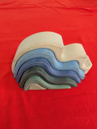 Torre Arcobaleno Rosa in Legno Waldorf Montessori