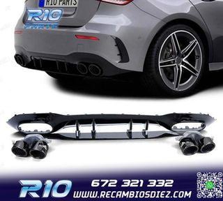 DIFUSOR MERCEDES CLASE A W177 18- A45 LOOK AMG NEGRO BRILLO