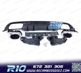 DIFUSOR MERCEDES CLASE C C205 COUPE 15-18 LOOK AMG C63 NEGRO