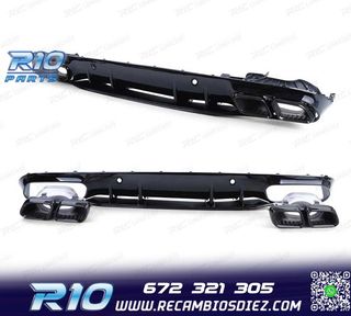 DIFUSOR MERCEDES CLASE C C205 COUPE 15-18 LOOK AMG C63 NEGRO