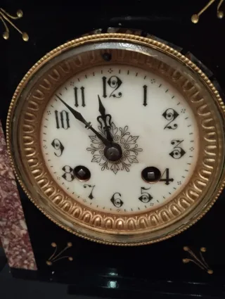 Orologio da Camino in Marmo e Bronzo