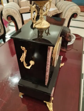 Orologio da Camino in Marmo e Bronzo