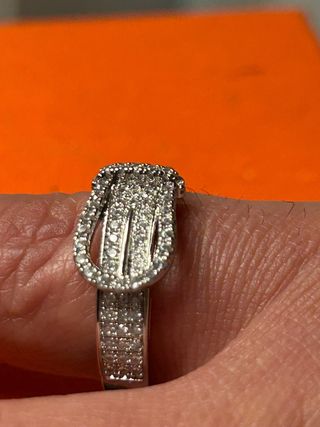 Anello fibbia strass