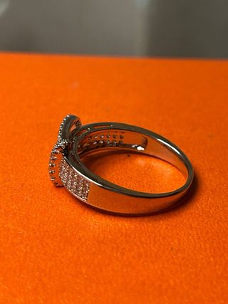 Anello fibbia strass