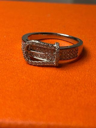 Anello fibbia strass