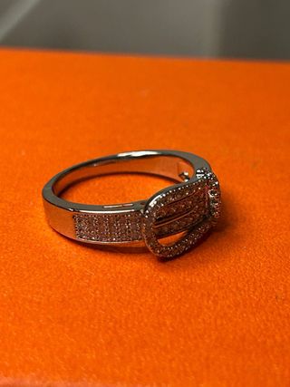 Anello fibbia strass