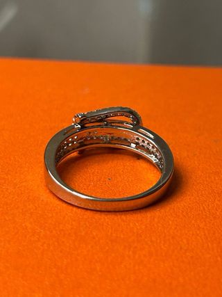 Anello fibbia strass