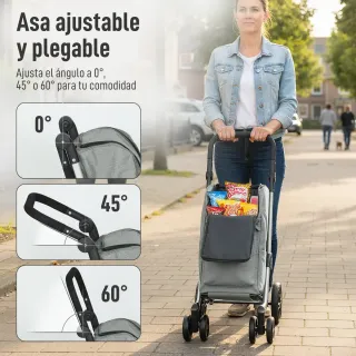 Carrito Compra Plegable 46L 3 en 1