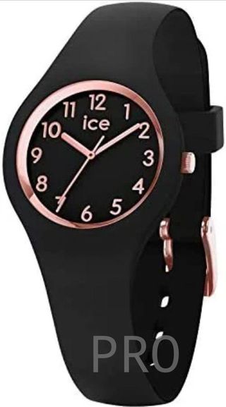 Reloj Negro para Mujer con Correa de Silicona