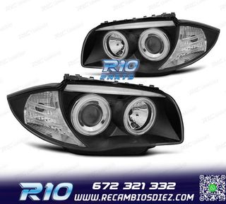 FAROS BMW E81 E87 E82 E88 OJOS ANGEL CCFL FONDO NEGRO