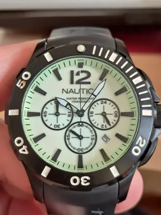 Orologio Nautica Cronografo Uomo Nero