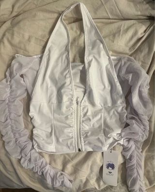 Top blanco transparente Talla M