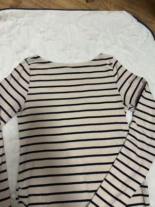Camiseta premamá rayas beige y negra Talla S