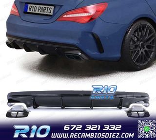 DIFUSOR MERCEDES CLA C117 16-19 LOOK AMG NEGRO BRILLO + COLA