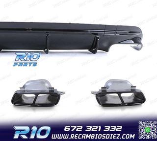 DIFUSOR MERCEDES CLA C117 16-19 LOOK AMG NEGRO BRILLO + COLA