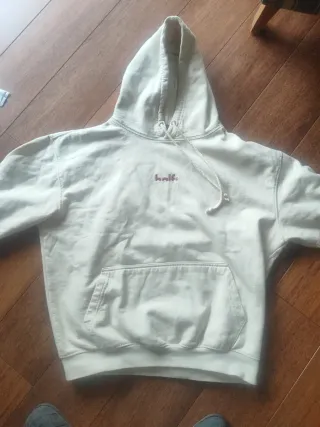 Sudadera half beige talla M capucha