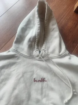 Sudadera half beige talla M capucha