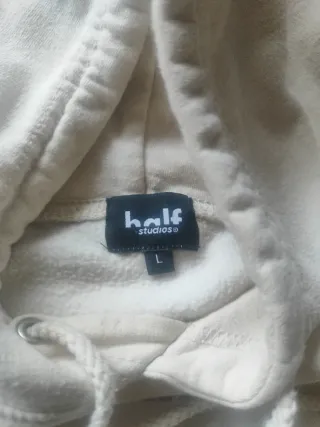 Sudadera half beige talla M capucha