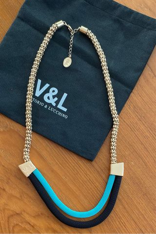 Collar V&L Dorado y Turquesa