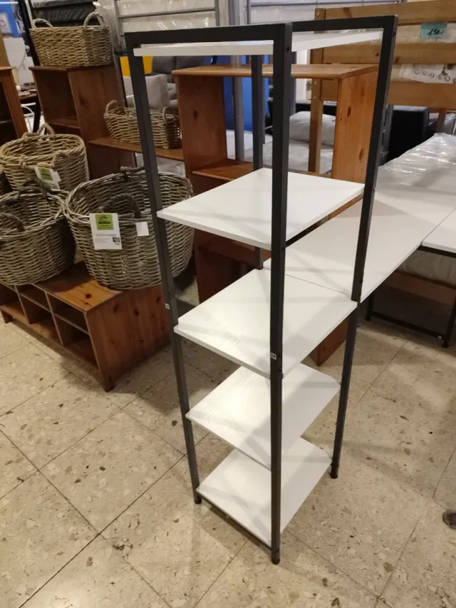 Escritorio con Estantería Madera y Metal